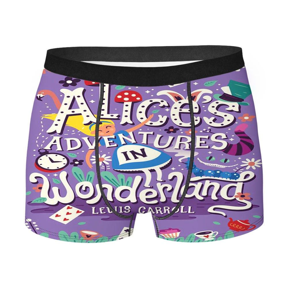 Alices Adventures In Wonderland Book Purple Men'S Boxer Briefs