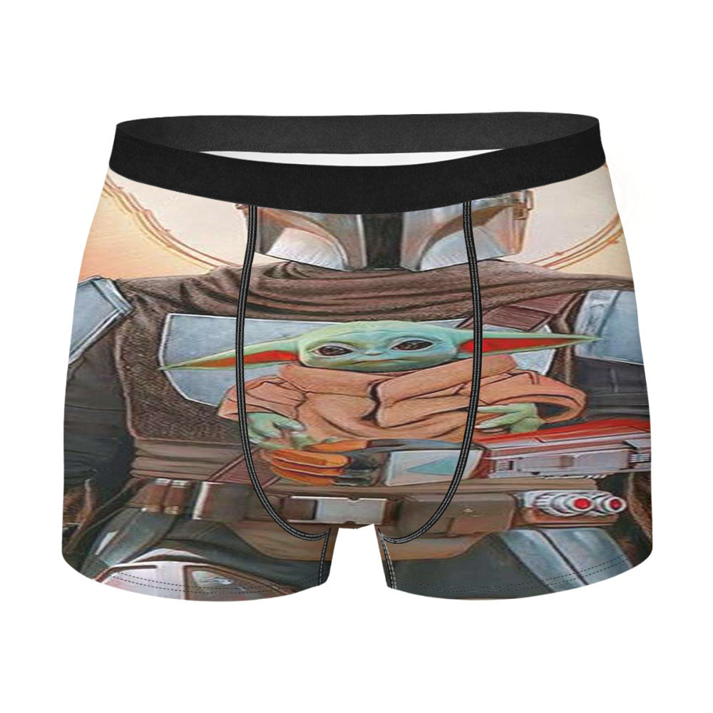Baby Yoda And The Mandalorian Star Wars Men'S Boxer Briefs