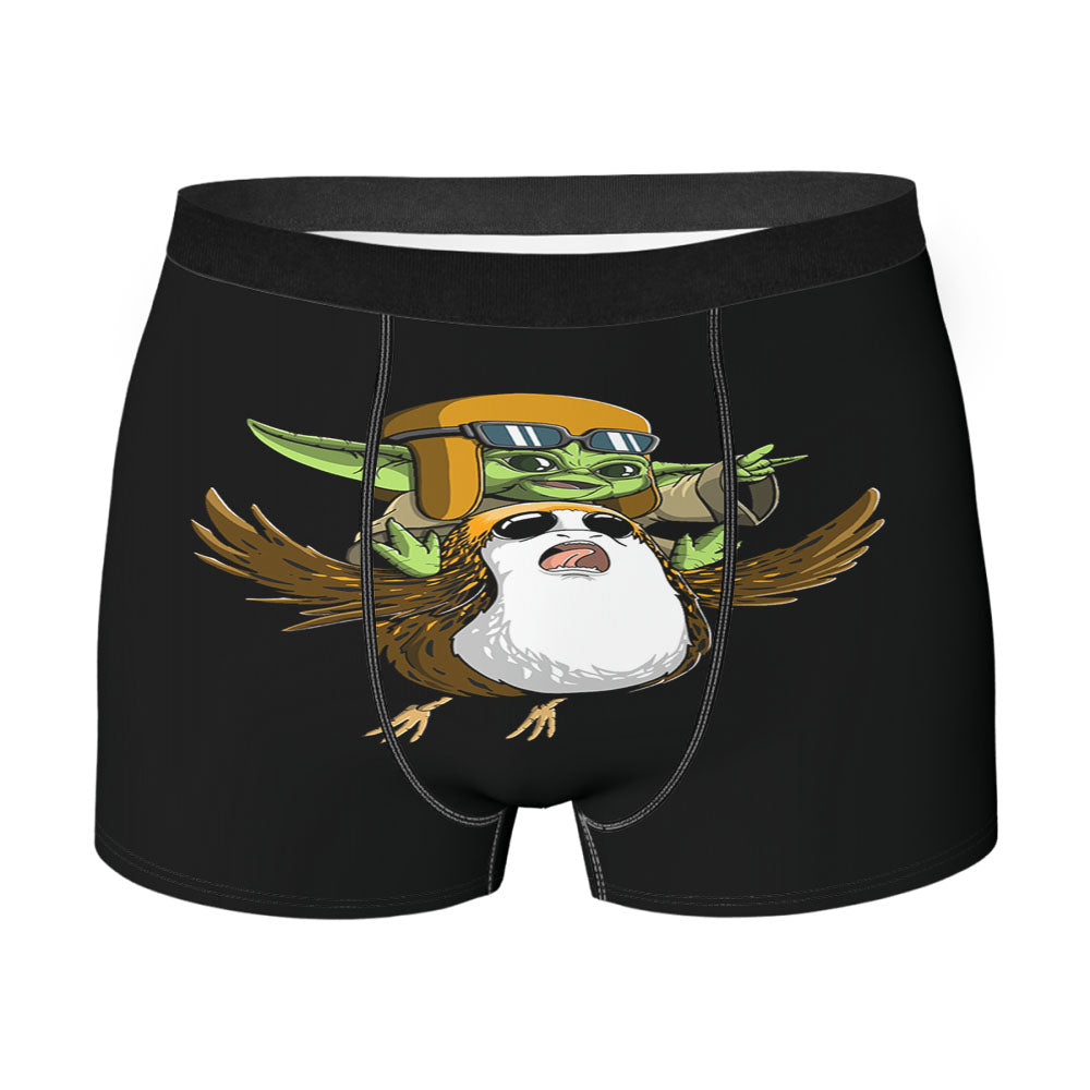 Baby Yoda Bird Fly Men'S Boxer Briefs