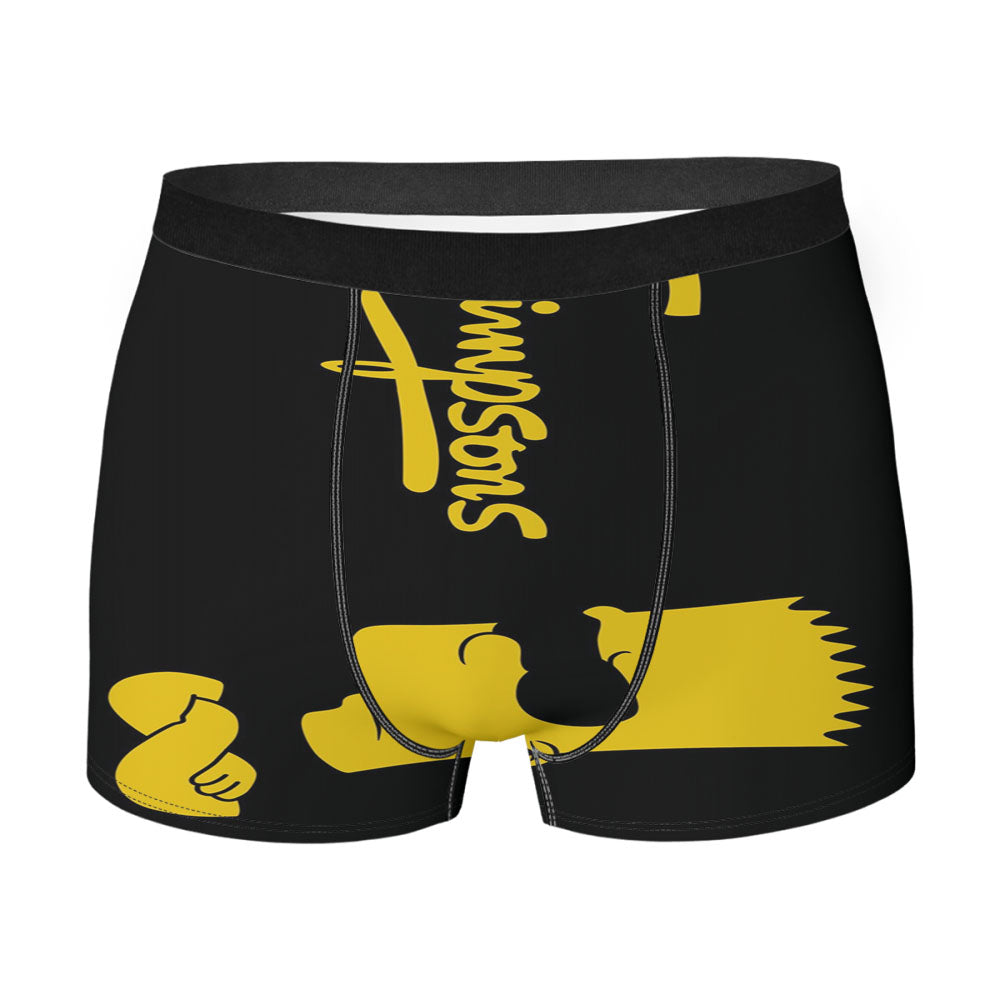 Black Yellow Bart Simpsons Men'S Boxer Briefs
