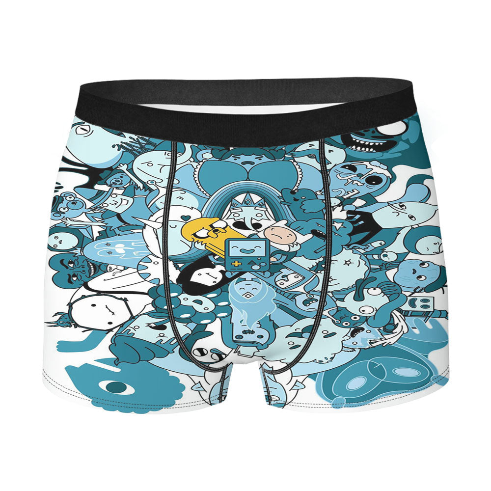 Blue Adventure Time Men'S Boxer Briefs