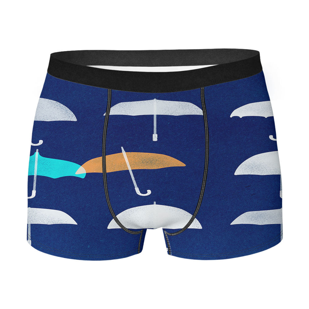 Blue Umbrella Cute Minimal Art Disney Men'S Boxer Briefs