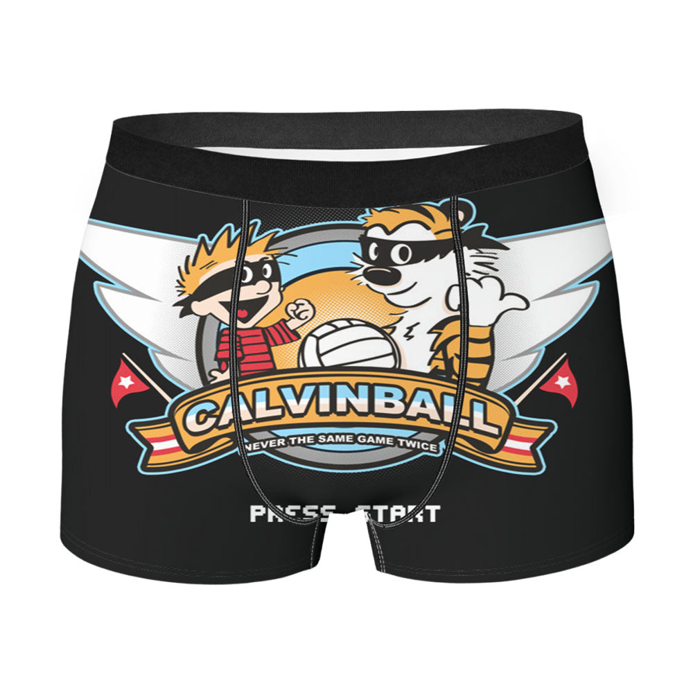 Calvin And Hobbes Black Men'S Boxer Briefs