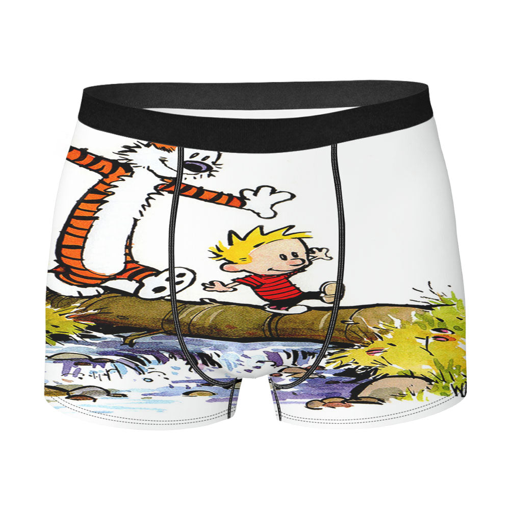 Calvin And Hobbes Play On River Men'S Boxer Briefs