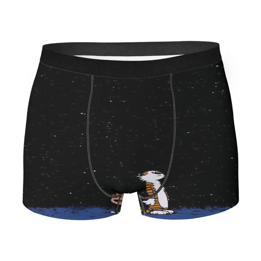 Calvin And Hobbes See The Night Men'S Boxer Briefs