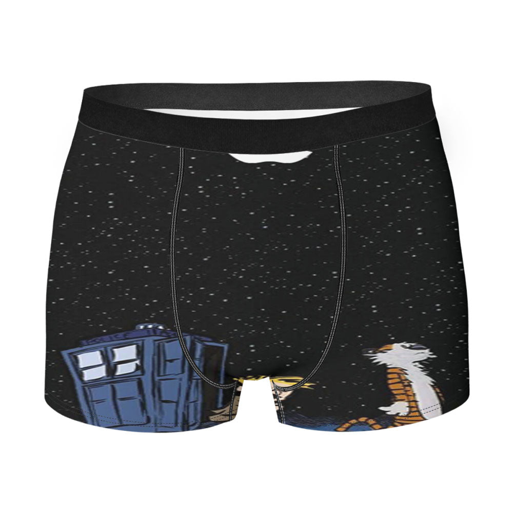Calvin And Hobbes Tardis Men'S Boxer Briefs