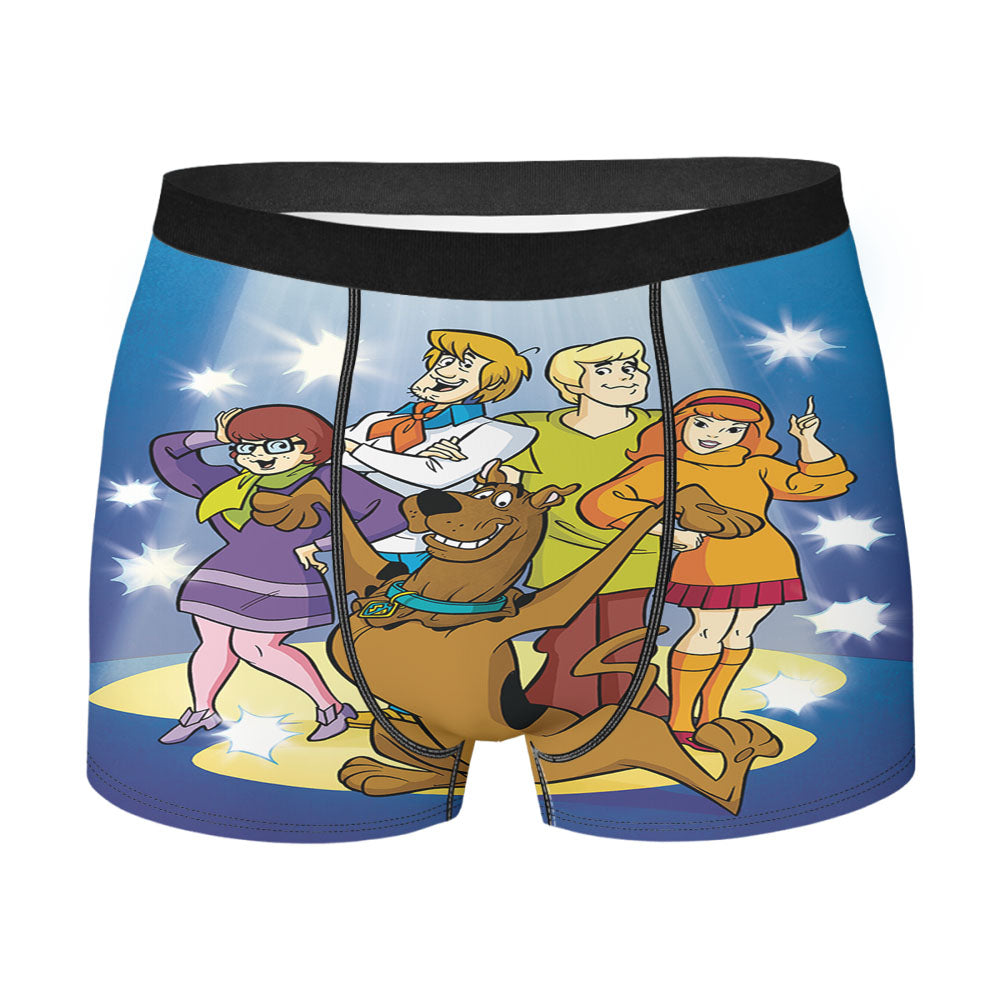 Cooby Doo And Ghost Team Comic Cover Men'S Boxer Briefs
