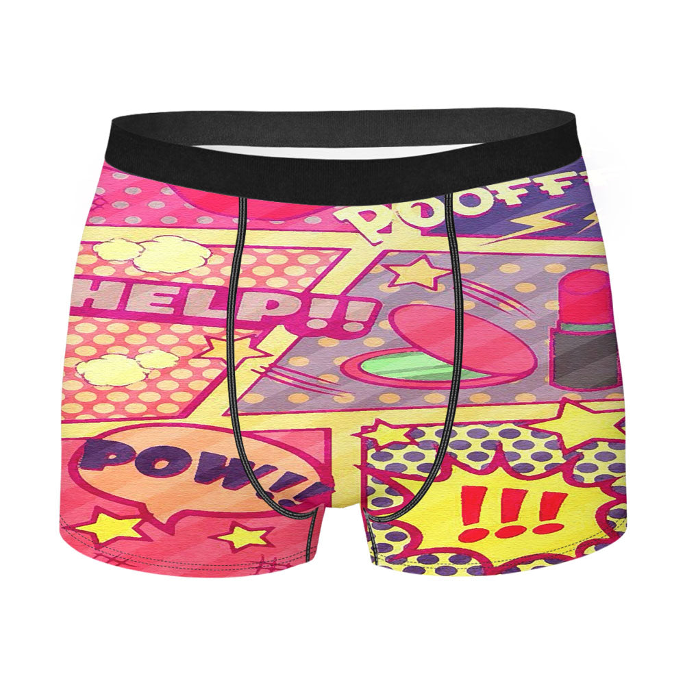 Cosmetic Puff Comic Strip Men'S Boxer Briefs