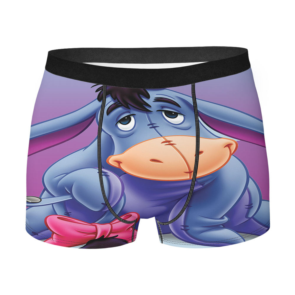 Cute Cartoon Eeyore Purple Wallpaper Men'S Boxer Briefs