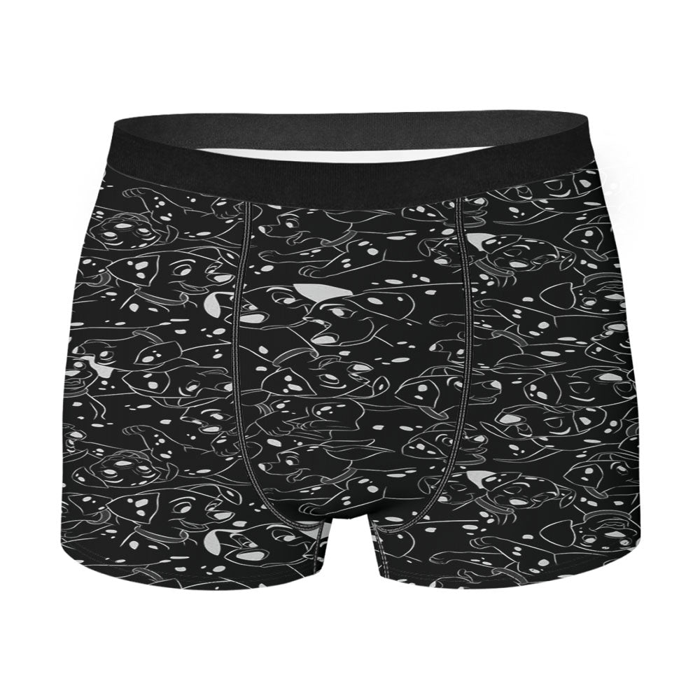 Disney 101 Dalmatians Family Pattern Black White Men'S Boxer Briefs