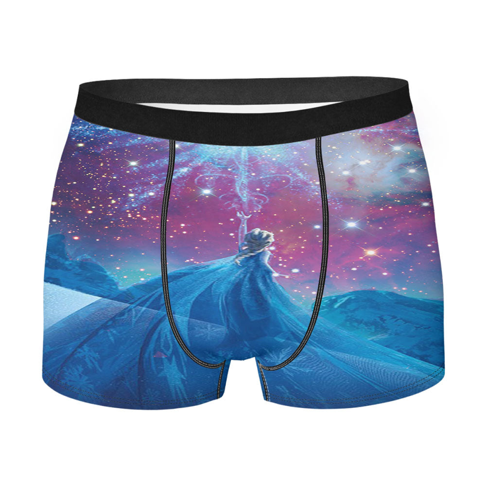 Disney Frozen Elsa Galaxy Nebula Men'S Boxer Briefs