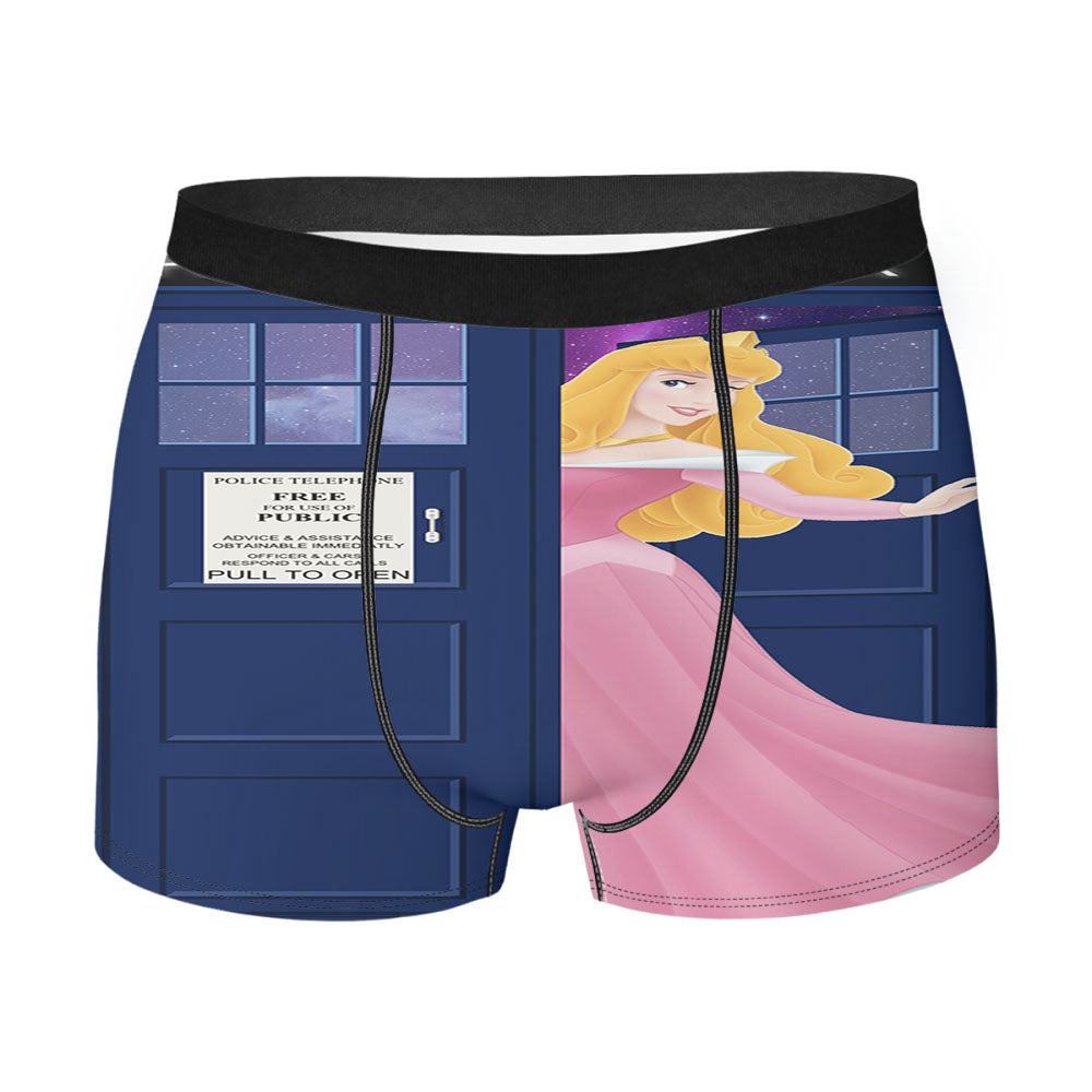 Disney Princess Aurora Tardis Police Box Men'S Boxer Briefs