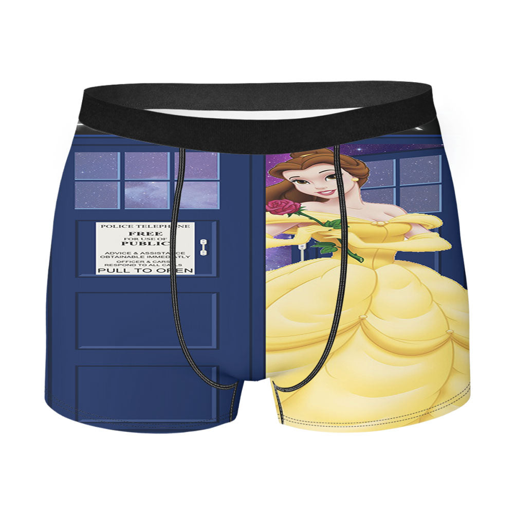 Disney Princess Belle Tardis Police Box Men'S Boxer Briefs