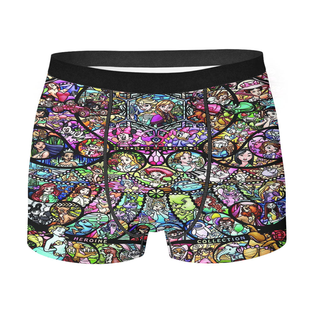 Disney Princess Collages Stained Glasses Art Men'S Boxer Briefs