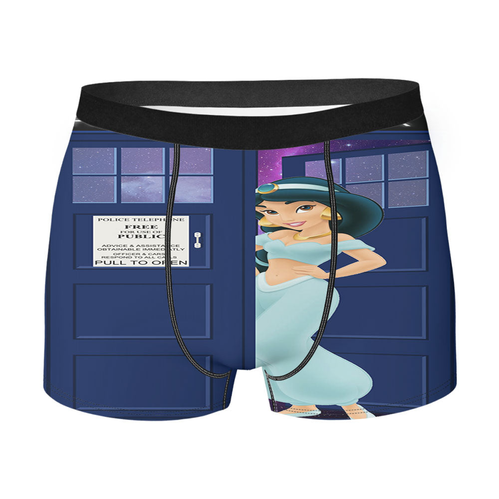 Disney Princess Jasmine Tardis Police Box Men'S Boxer Briefs
