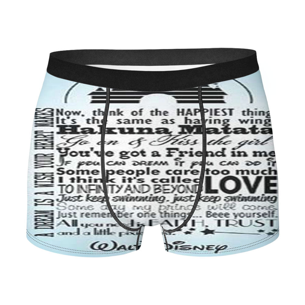 Disney Quotes Blue Fade New Men'S Boxer Briefs