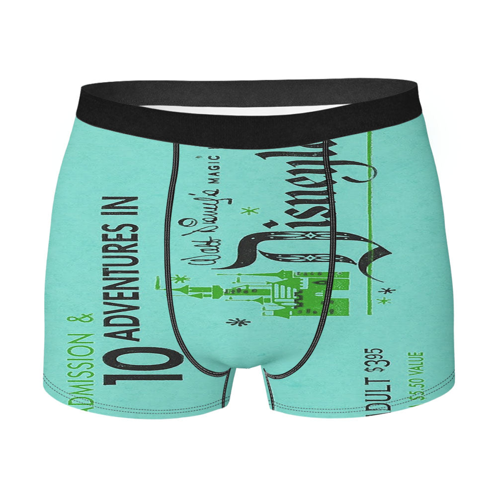 Disney Retro Disneyland Ticket Blue Men'S Boxer Briefs