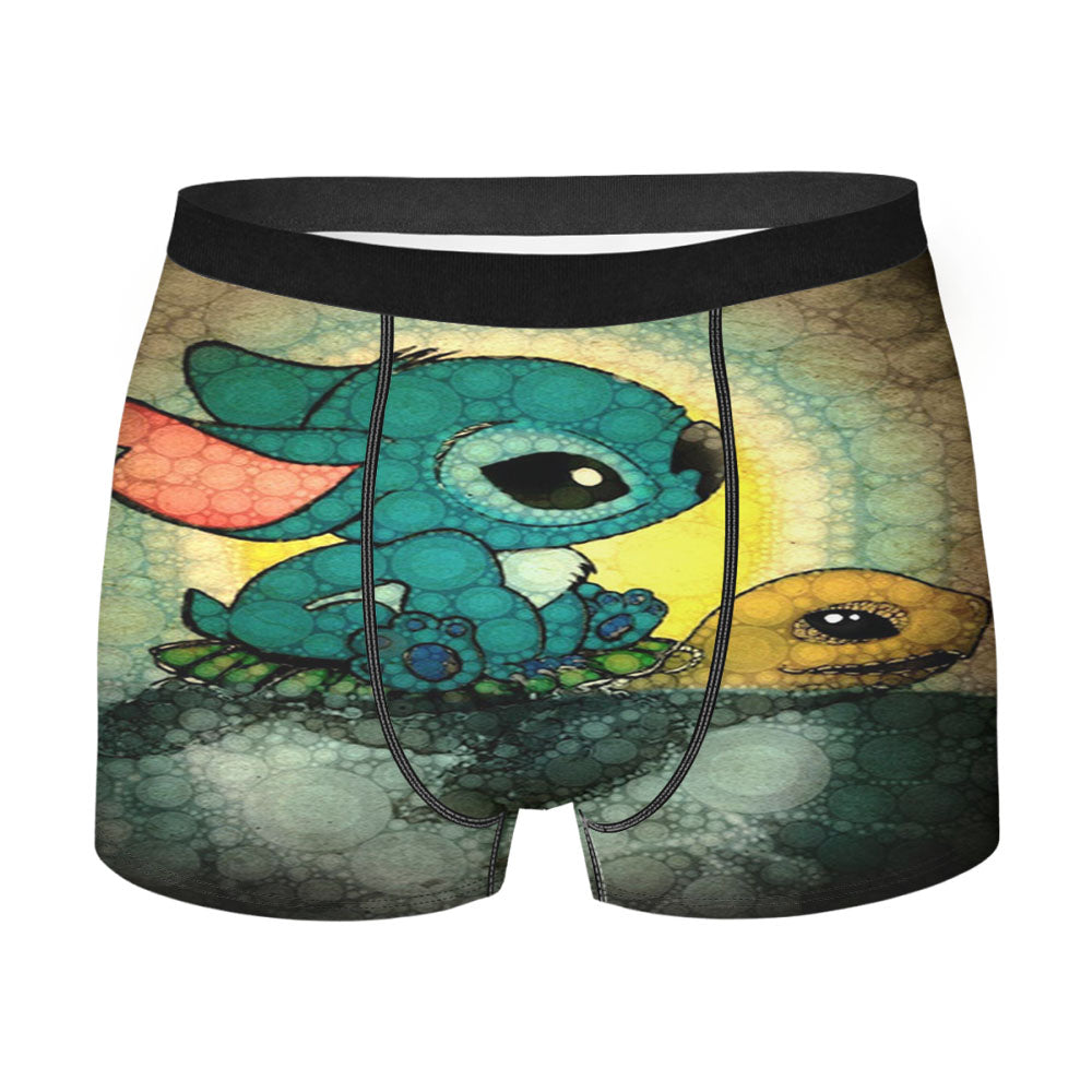 Disney Stitch And Turtle Art Men'S Boxer Briefs