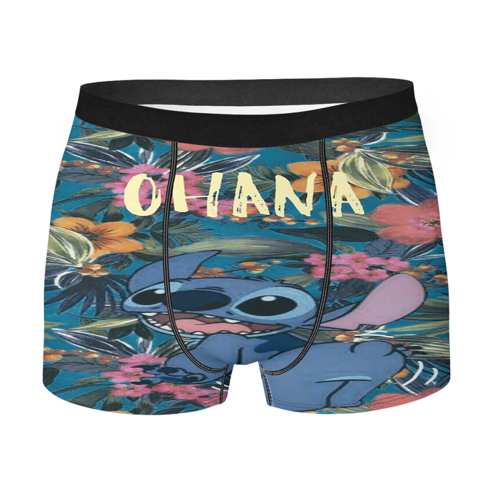 Disney Stitch Ohana Quotes Men'S Boxer Briefs