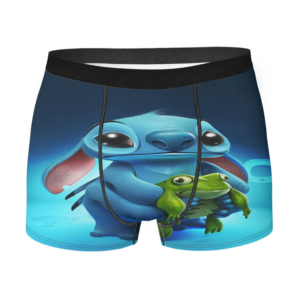 Disney Stitch With Frog Men'S Boxer Briefs