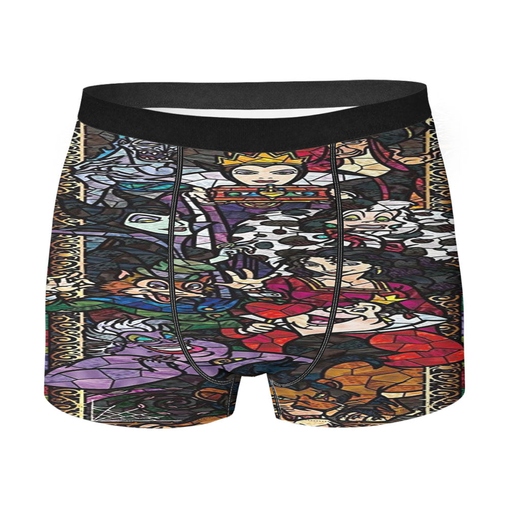 Disney Villains Stained Glasses Men'S Boxer Briefs
