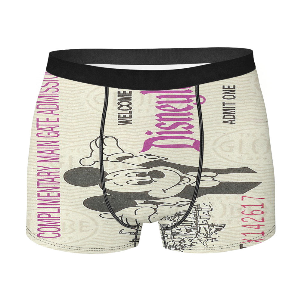 Disneyland Tickets Men'S Boxer Briefs