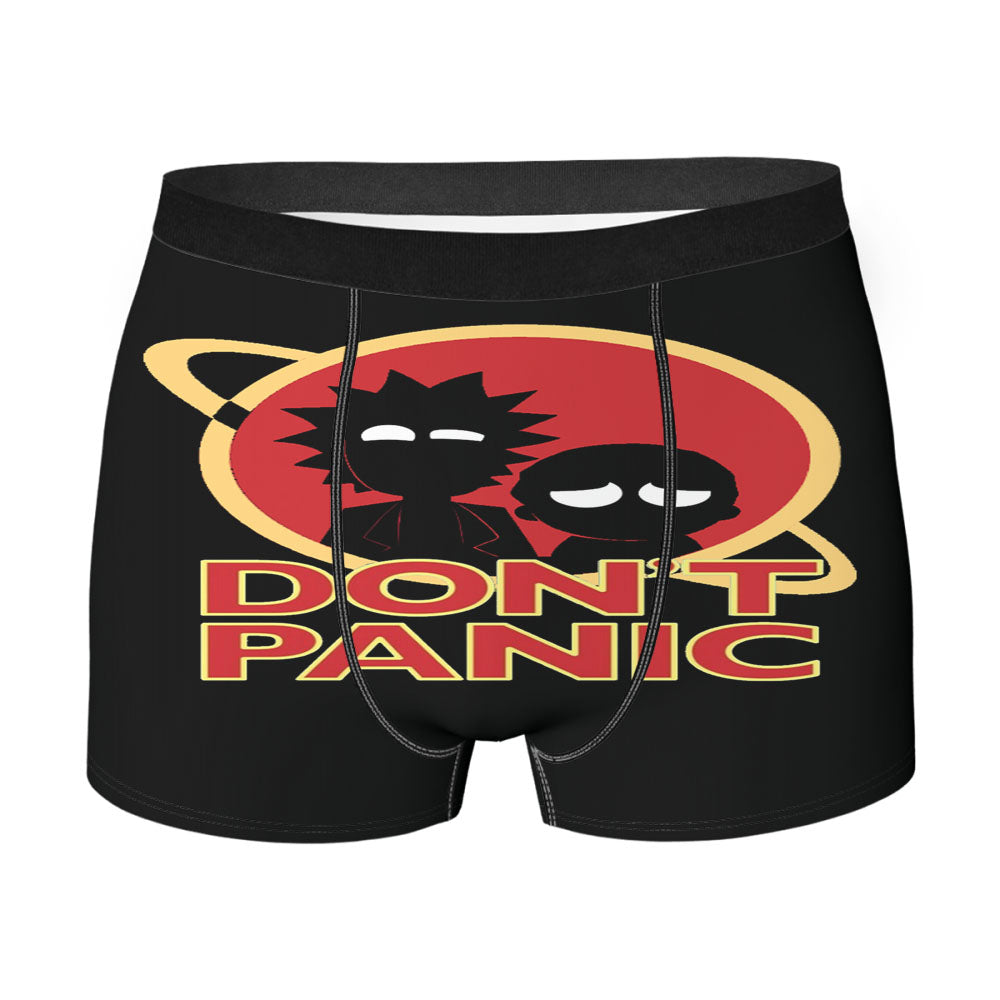 Dont Panic Stay With Rick N Morty Men'S Boxer Briefs