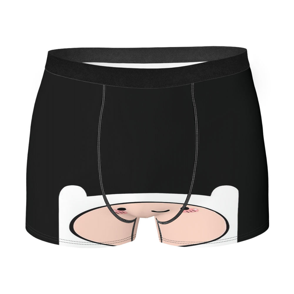 Finn The Human Adventure Time Wallpaper Black Men'S Boxer Briefs
