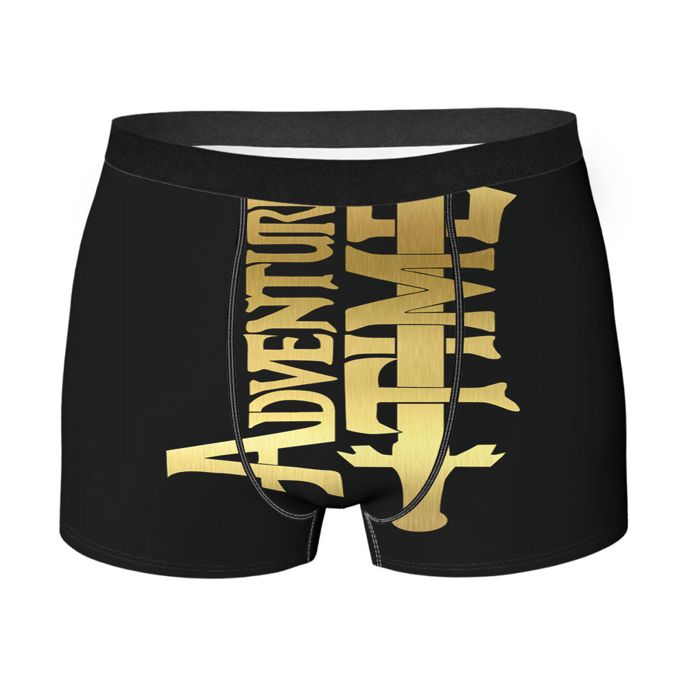 Gold Art Adventure Time Logo Men'S Boxer Briefs
