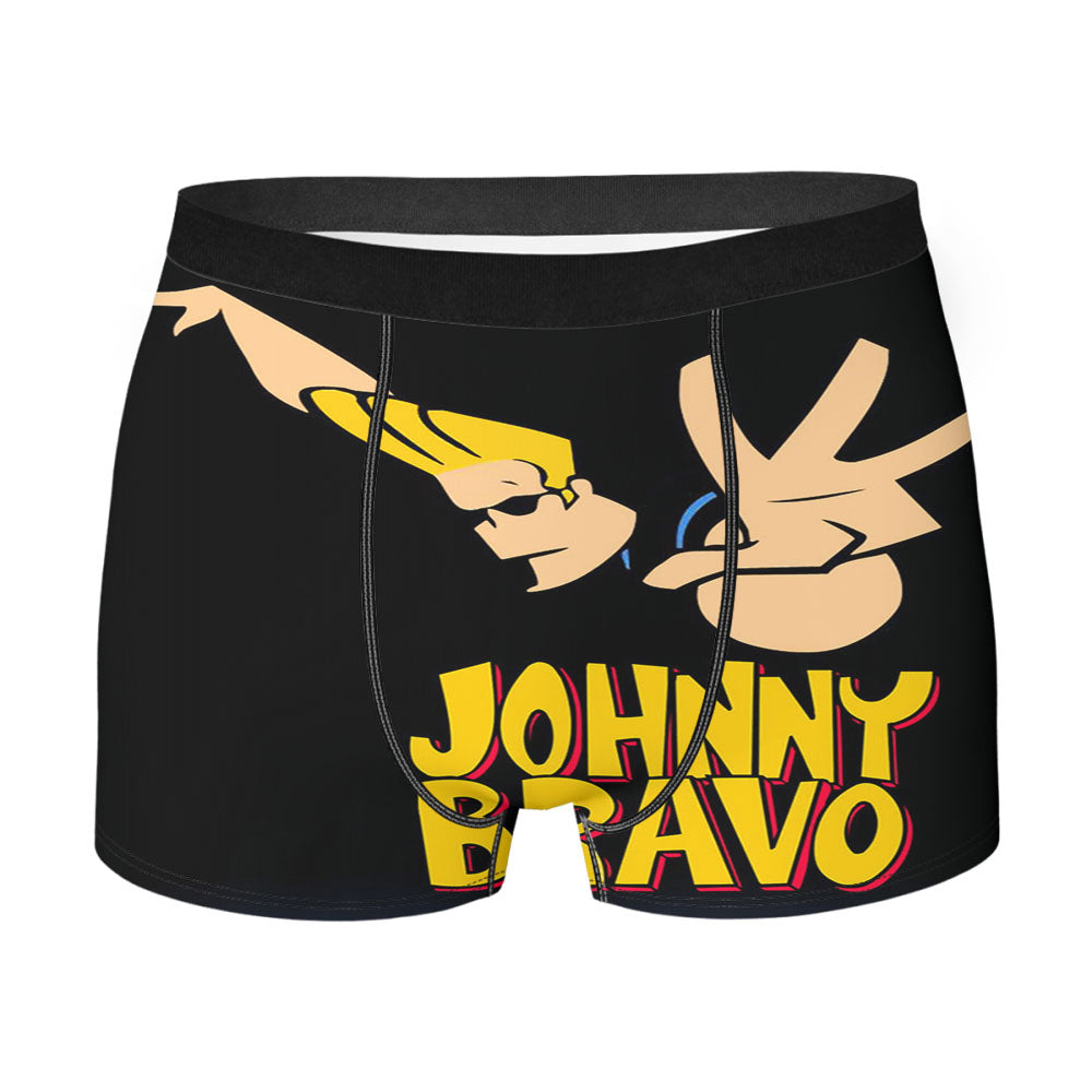 Johnny Bravo Dance On Black Men'S Boxer Briefs