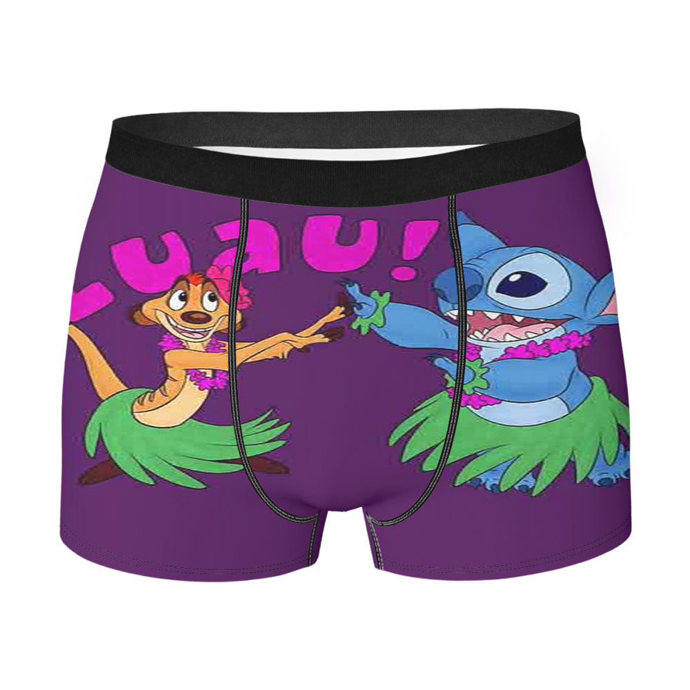Luau Timon Silhouette And Stitch Disney Men'S Boxer Briefs
