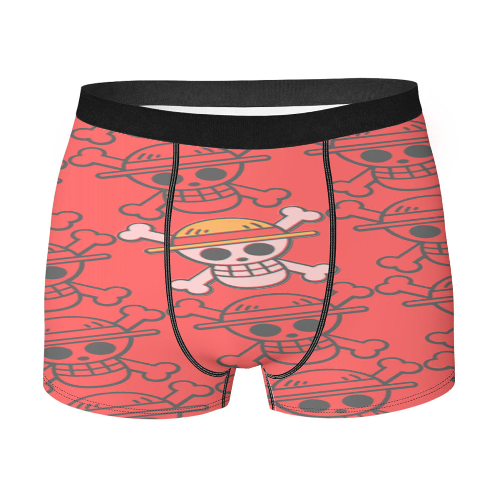 Luffy Onepiece Flag Pattern Men'S Boxer Briefs