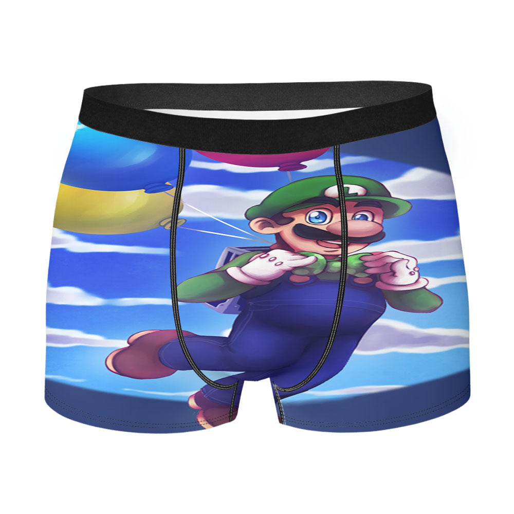 Luigi Mariobros Flying With Baloon Men'S Boxer Briefs
