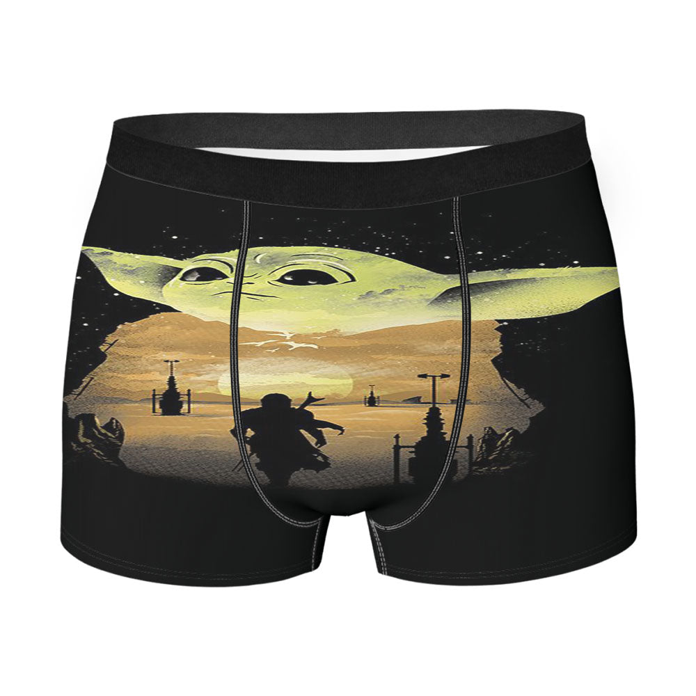 Mandalorian Babby Yoda Shadows Men'S Boxer Briefs