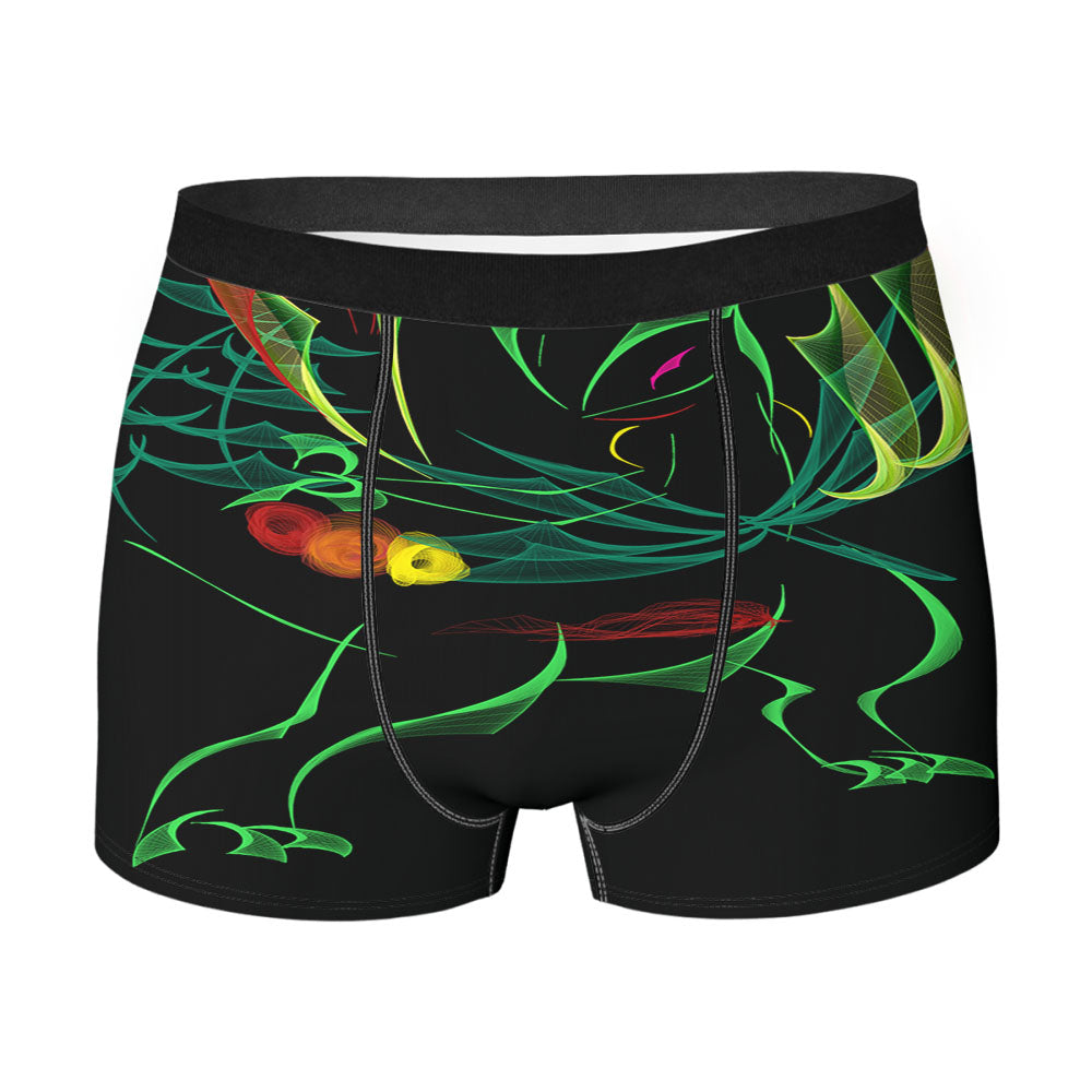 Mega Sceptile Pokemon Line Art On Black Men'S Boxer Briefs