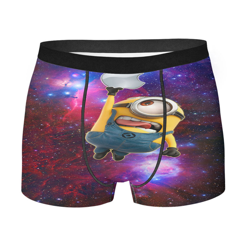 Minion Catch Apple In Galaxy Men'S Boxer Briefs