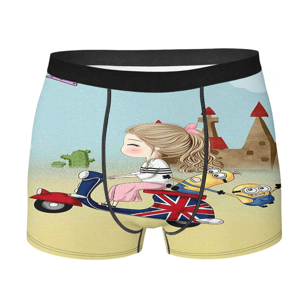 Minions London And Girls Vespa Men'S Boxer Briefs