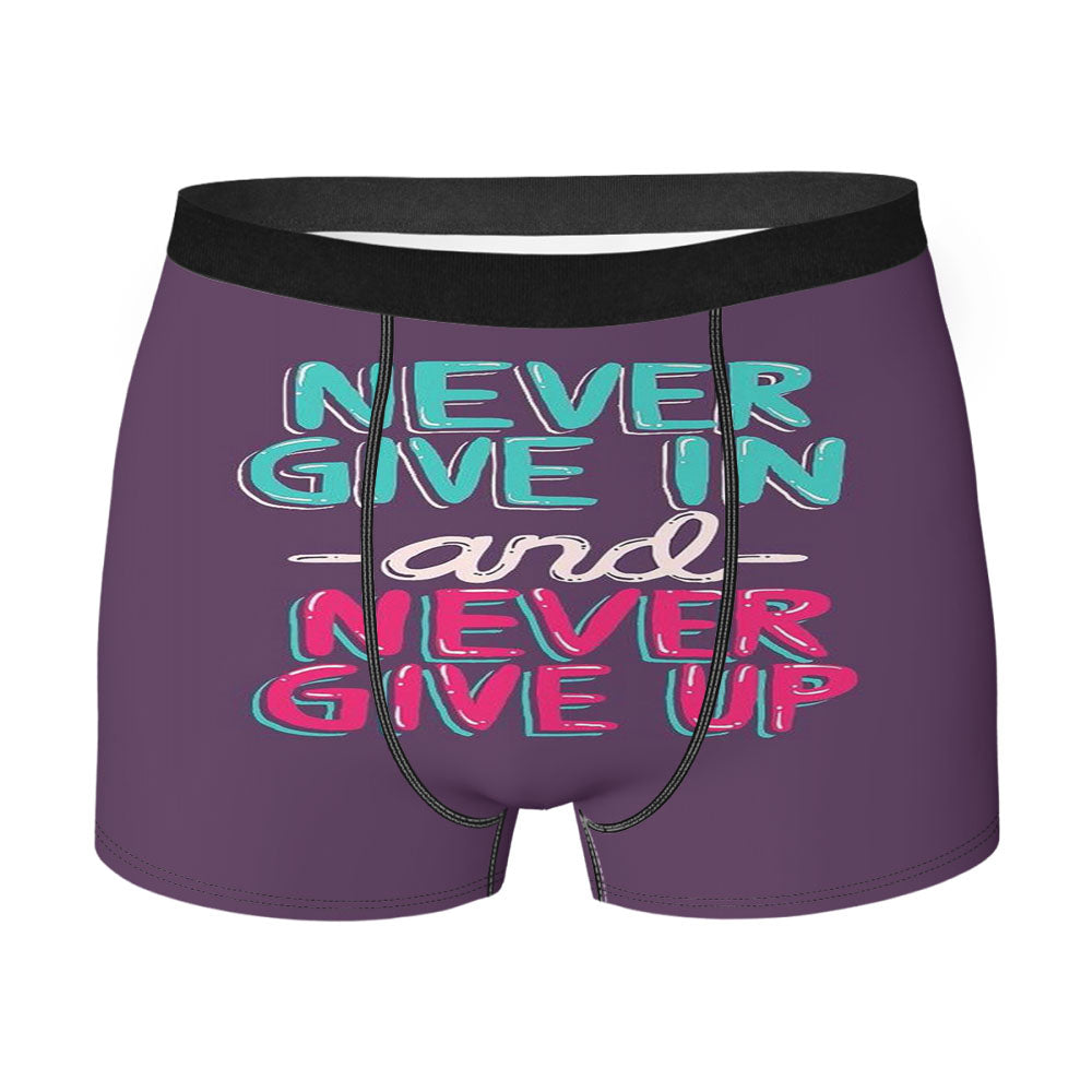 Never Give In Disney Men'S Boxer Briefs