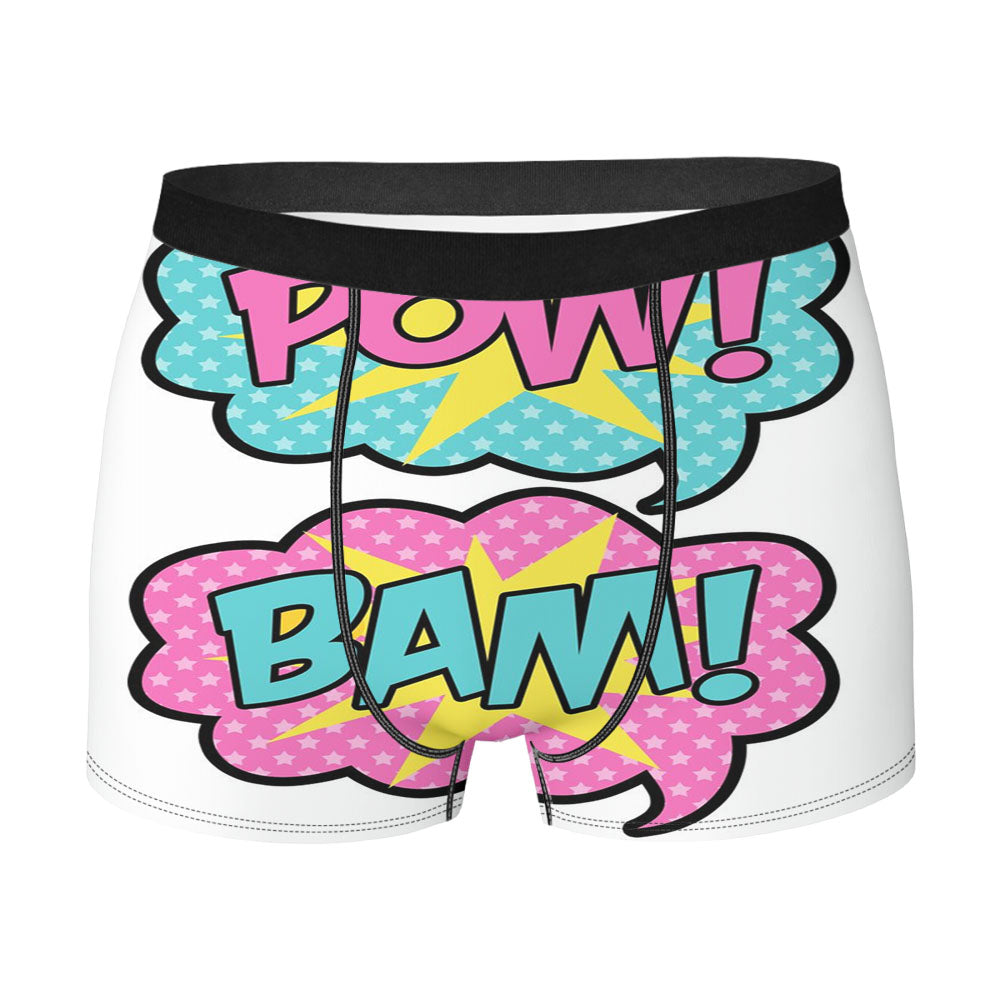 Pow Bam Balloon Comic Super Hero Wallpaper Men'S Boxer Briefs