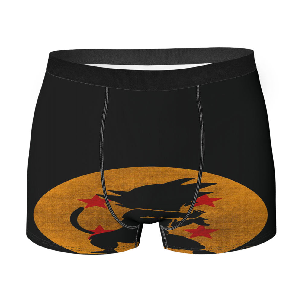 Son Goku Silhouette Of The Moon And Logotype Men'S Boxer Briefs