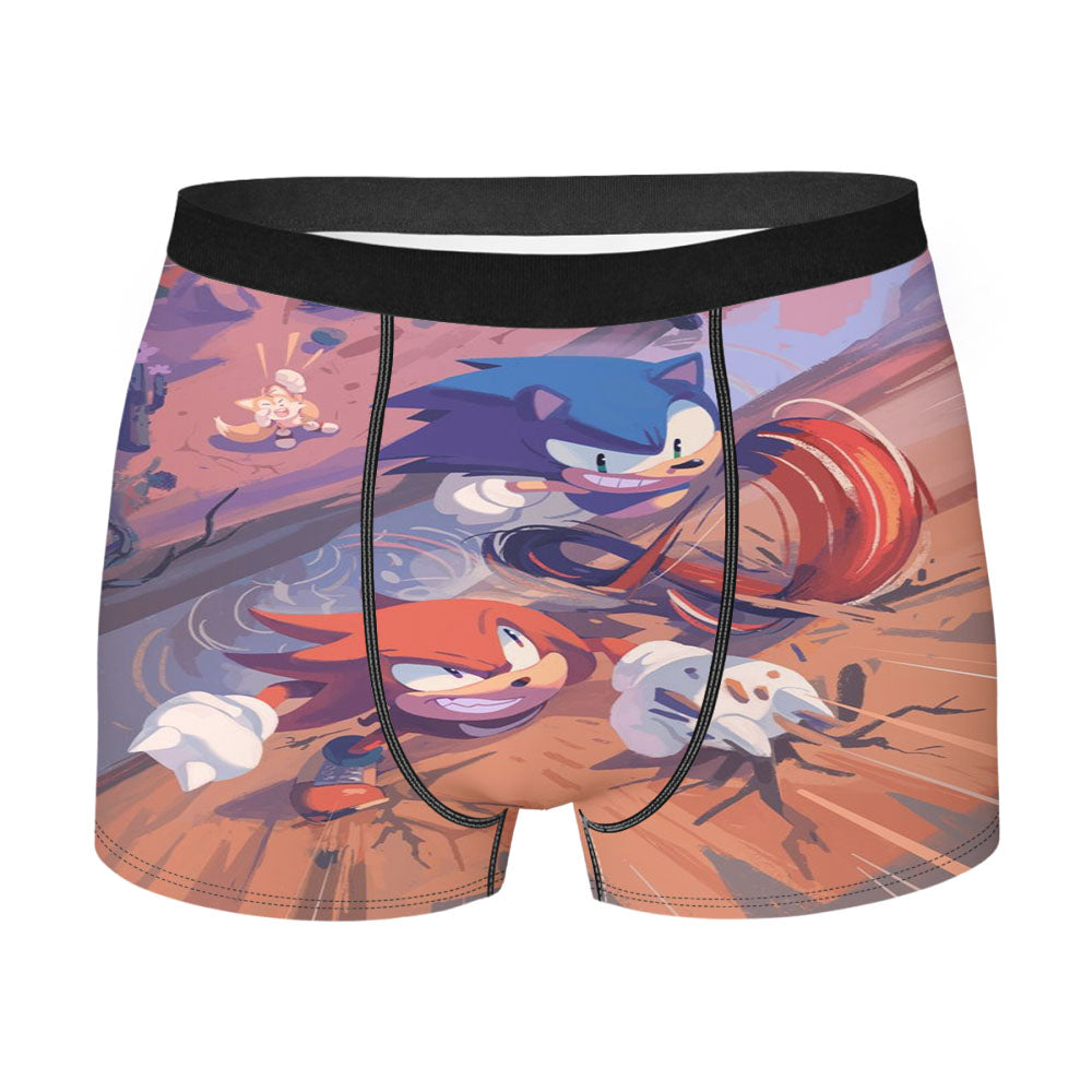 Sonic The Hedgehog Vs Knuckles The Echidna Men'S Boxer Briefs