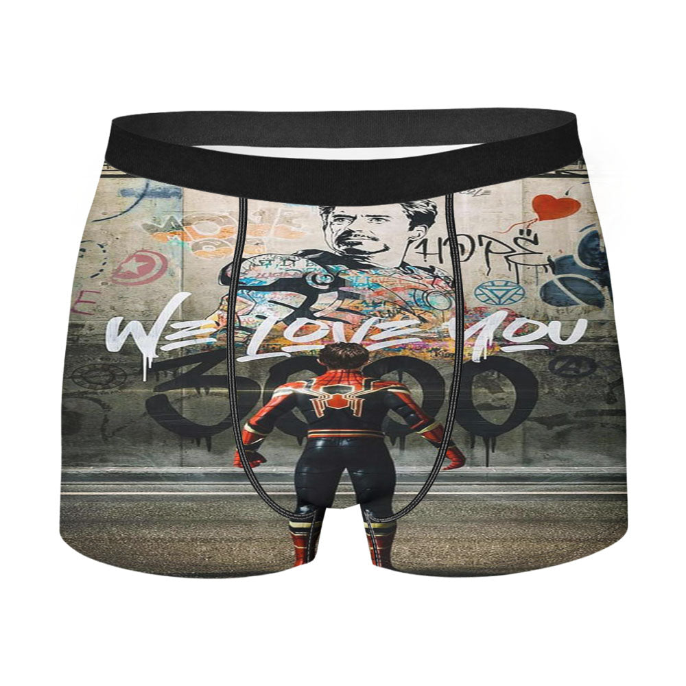 Spiderman We Love You 000 Iron Man Men'S Boxer Briefs