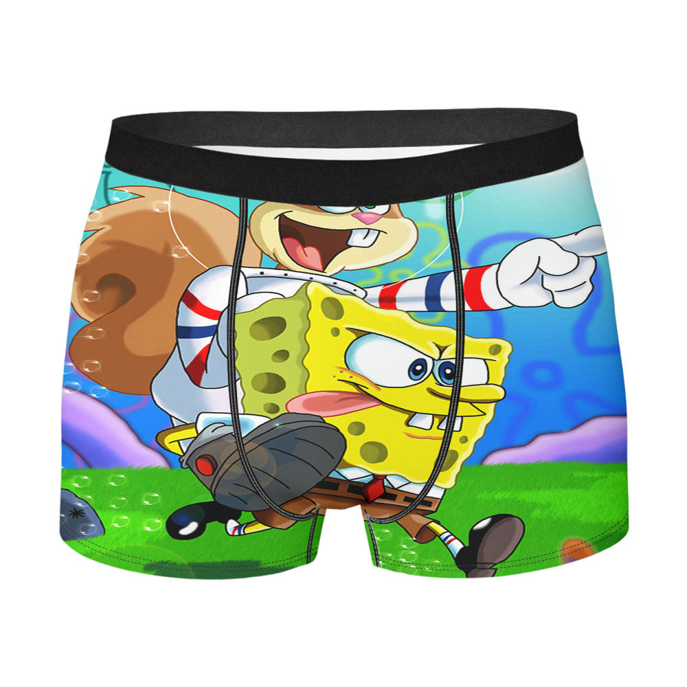 Spongebob Run And Sandy Men'S Boxer Briefs