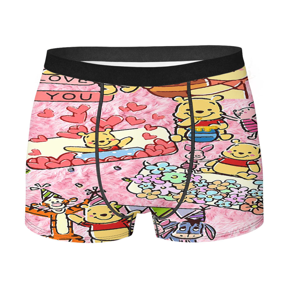 Winnie The Pooh Stiker College Pink Men'S Boxer Briefs