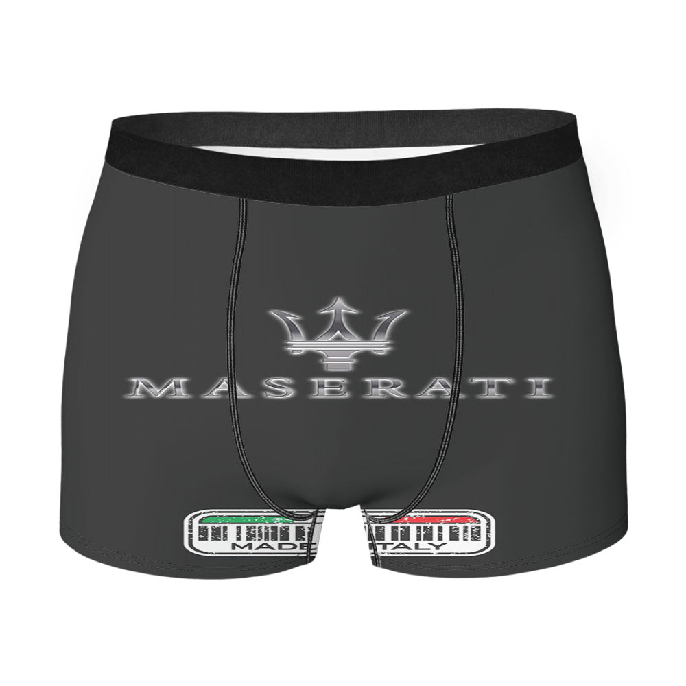 Maserati Italy Trident Black Logo Men'S Boxer Briefs