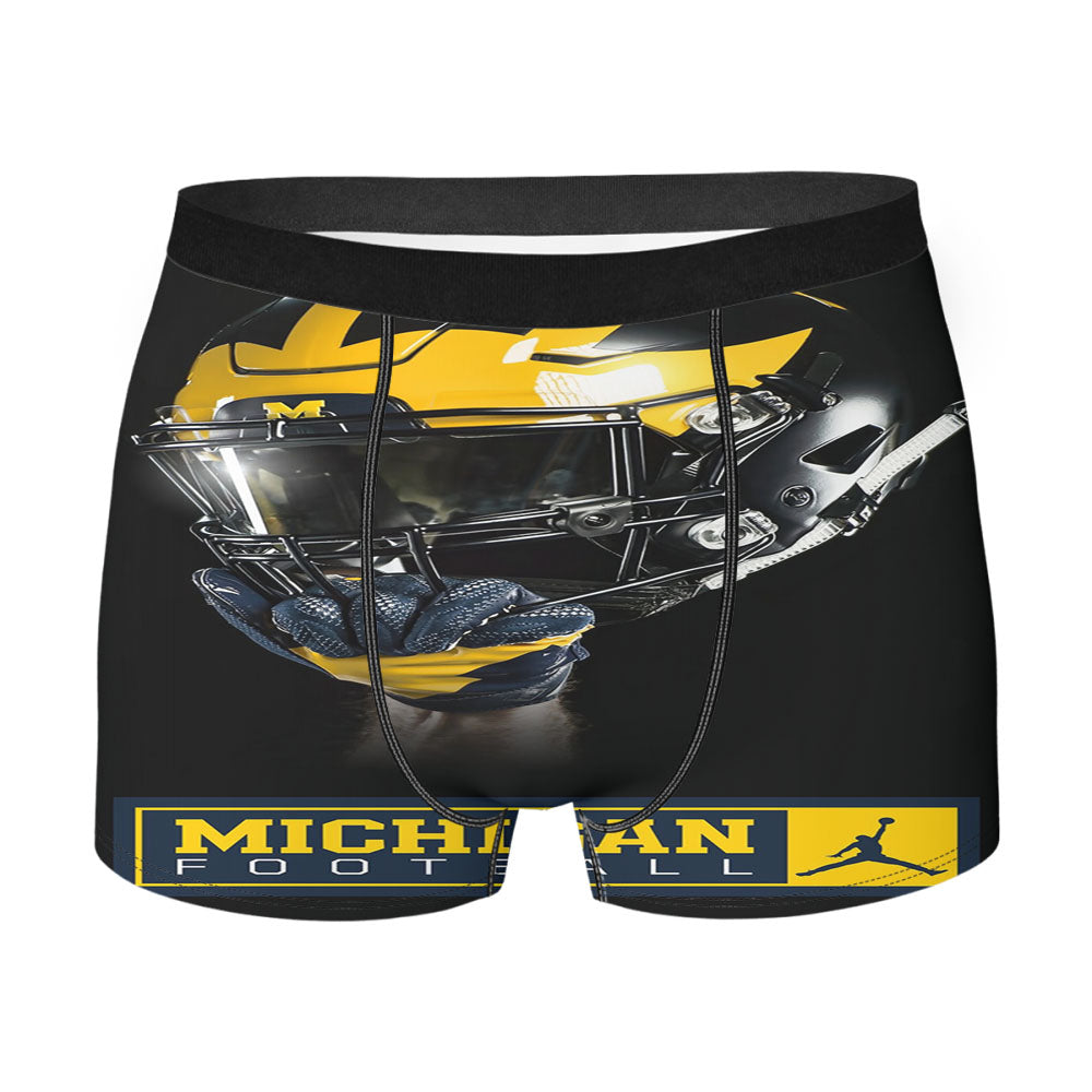 Michigan Wolverine Helmet Football Men'S Boxer Briefs