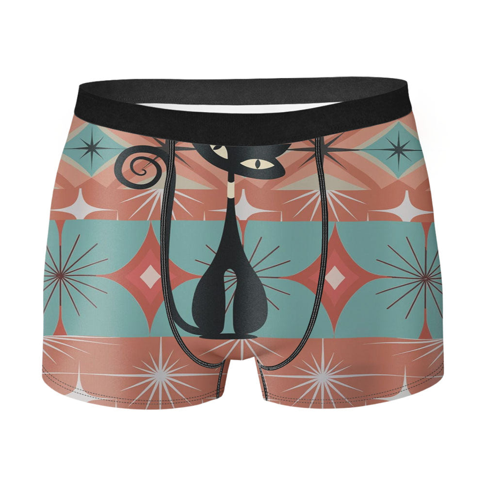 Mid Century Modern Atomic Cat Men'S Boxer Briefs