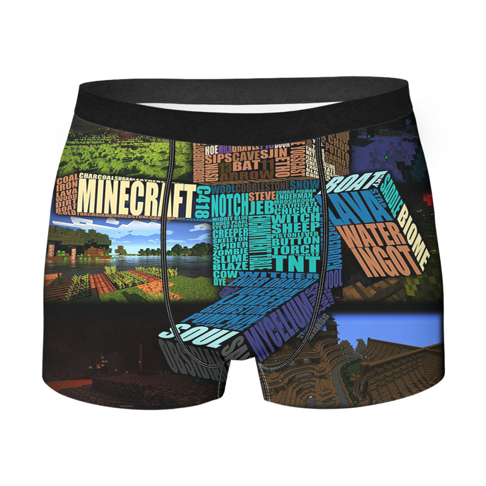 Minecraft Steve Typograpghy Men'S Boxer Briefs