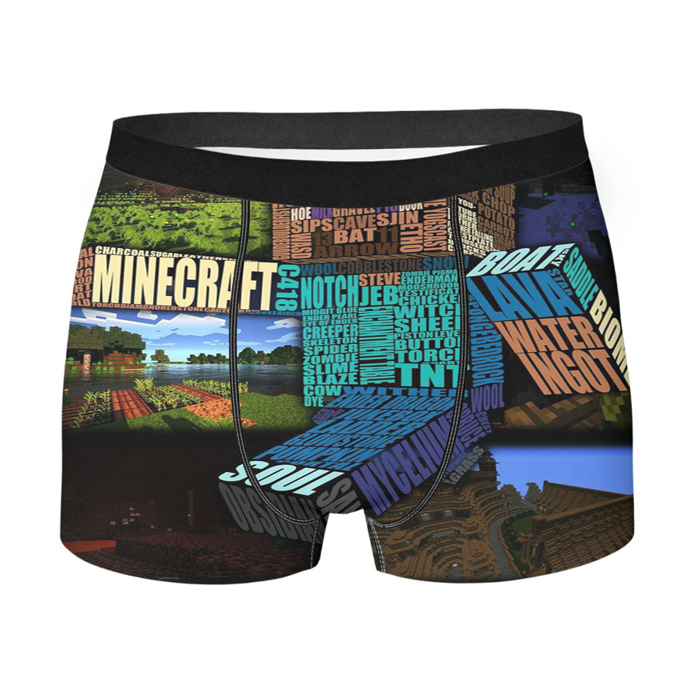 Minecraft Typography Men'S Boxer Briefs