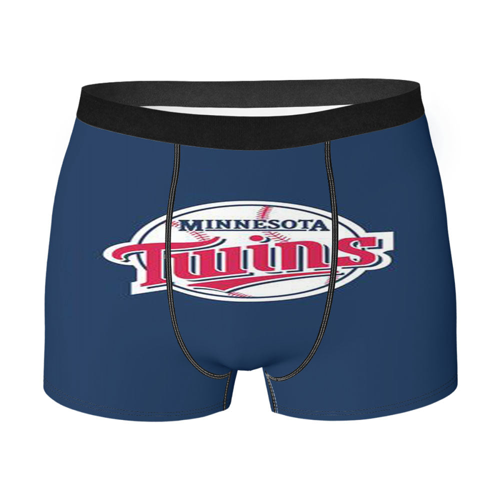 Mlb Minnesota Twins Logo Blue Men'S Boxer Briefs
